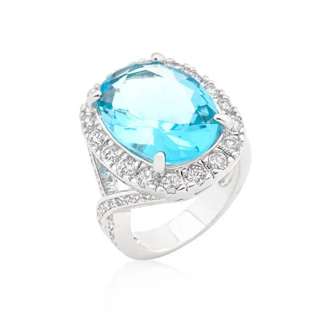 Oval Blue Topaz Cocktail Ring