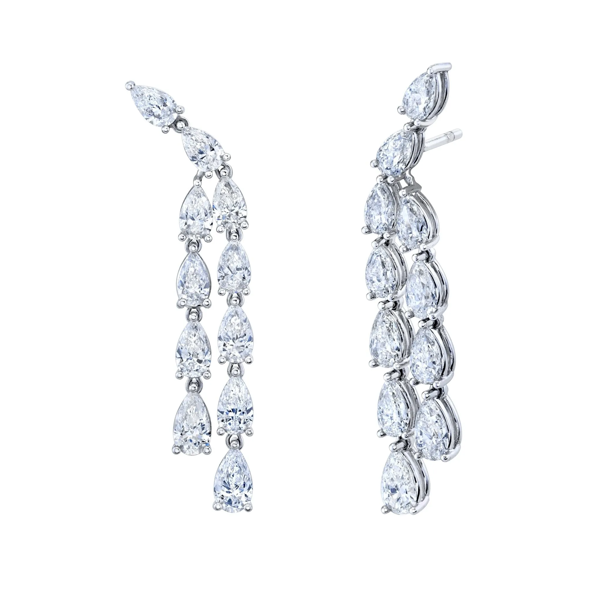 Pear Shape Diamonds Dangle Earrings