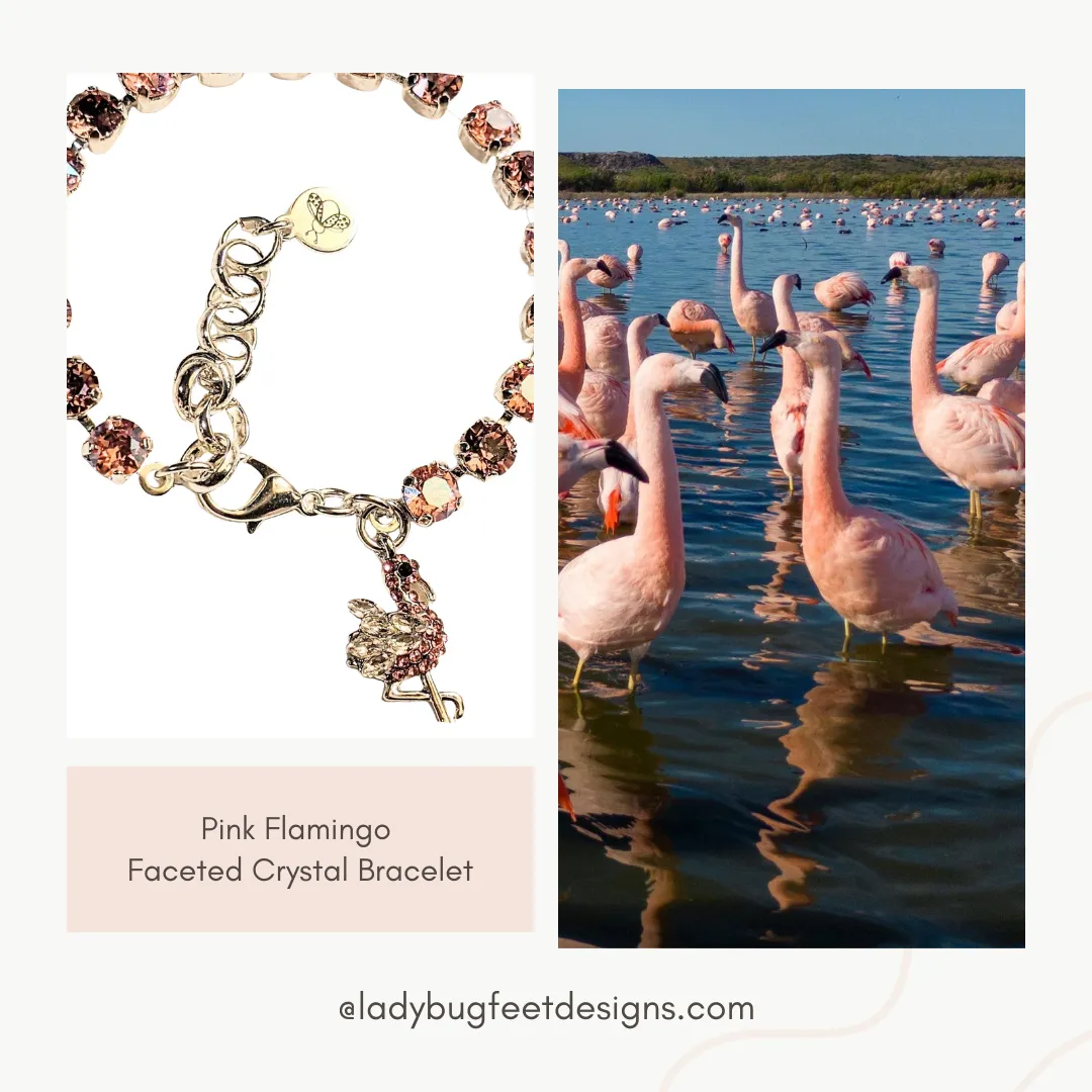 Pink Flamingo Faceted Crystal Bracelet