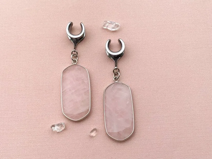 Polished Rose Quartz Dangles