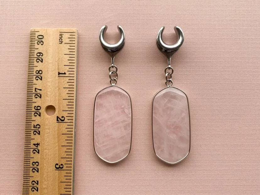 Polished Rose Quartz Dangles