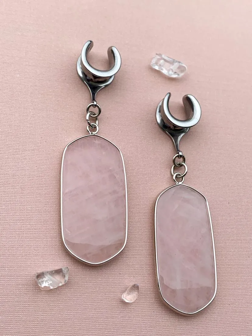 Polished Rose Quartz Dangles