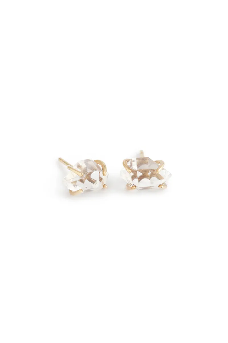 Prong set Herkimer diamond stud earrings