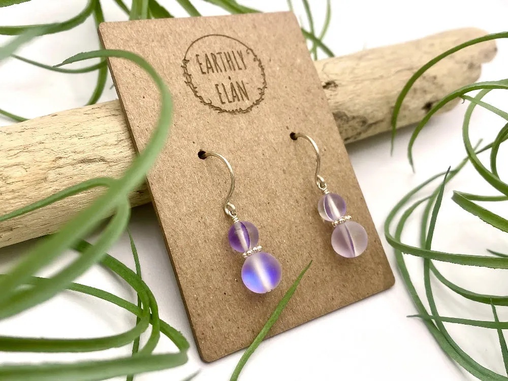 Purple Aura Quartz Earrings