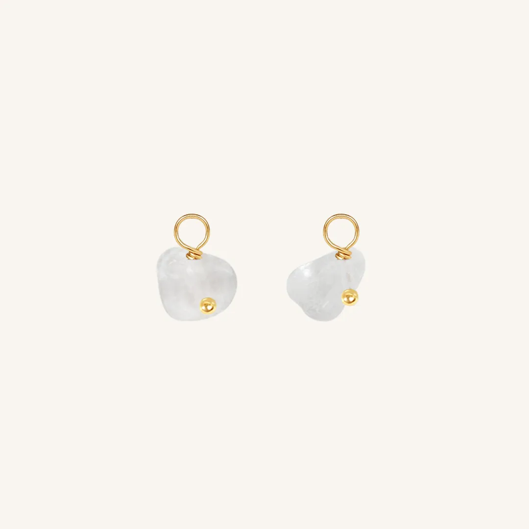 Quartz Chip Hoop Charm (Set of 2)