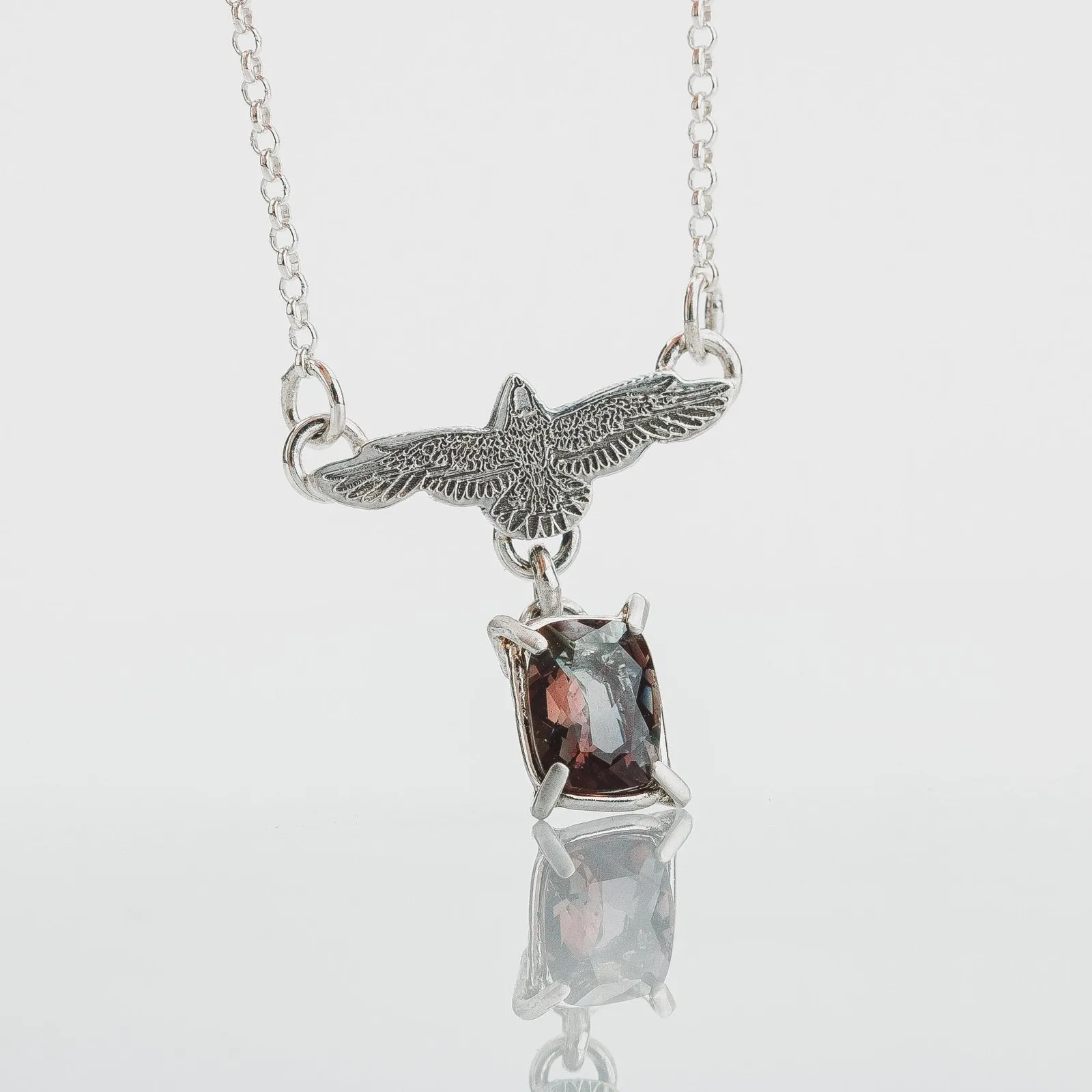 Raven Necklace With Faceted Mexican Labradorite