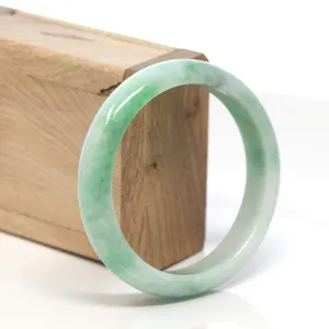 RealJade® "Classic Bangle" Genuine Burmese Green Jadeite Jade Bangle Bracelet ( 59.45 mm) #129