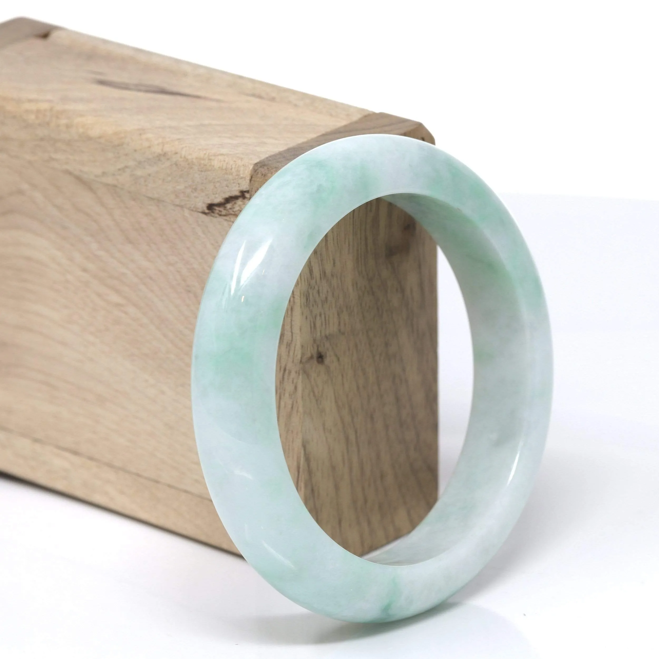 RealJade® "Classic Bangle" Genuine Burmese High Quality Jadeite Jade Bangle Bracelet (56.1mm) #153