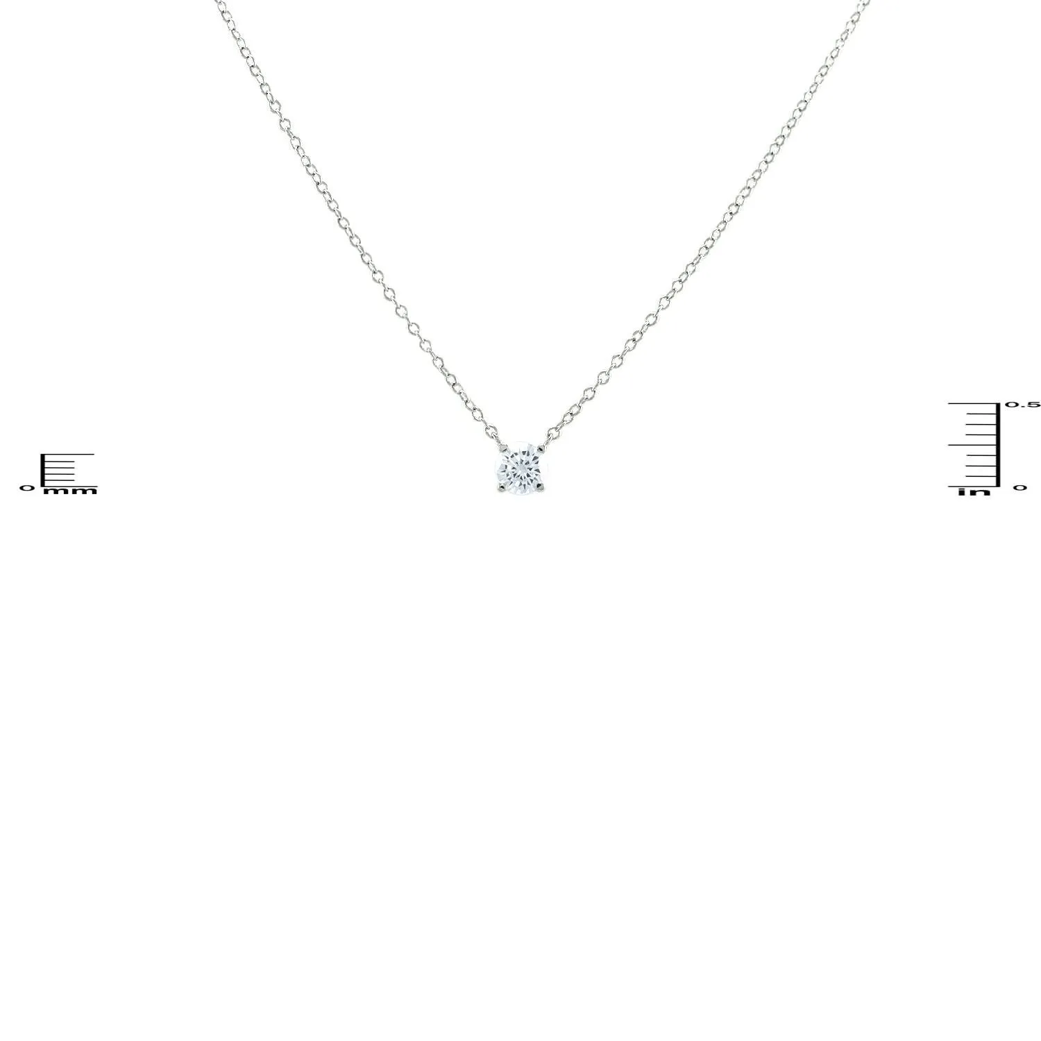 Ritz Round CZ Silver Pendant | 5mm