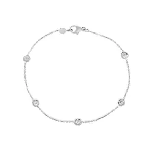 Roberto Coin 18k White Gold Diamond By The Inch Station Bracelet - .25cttw