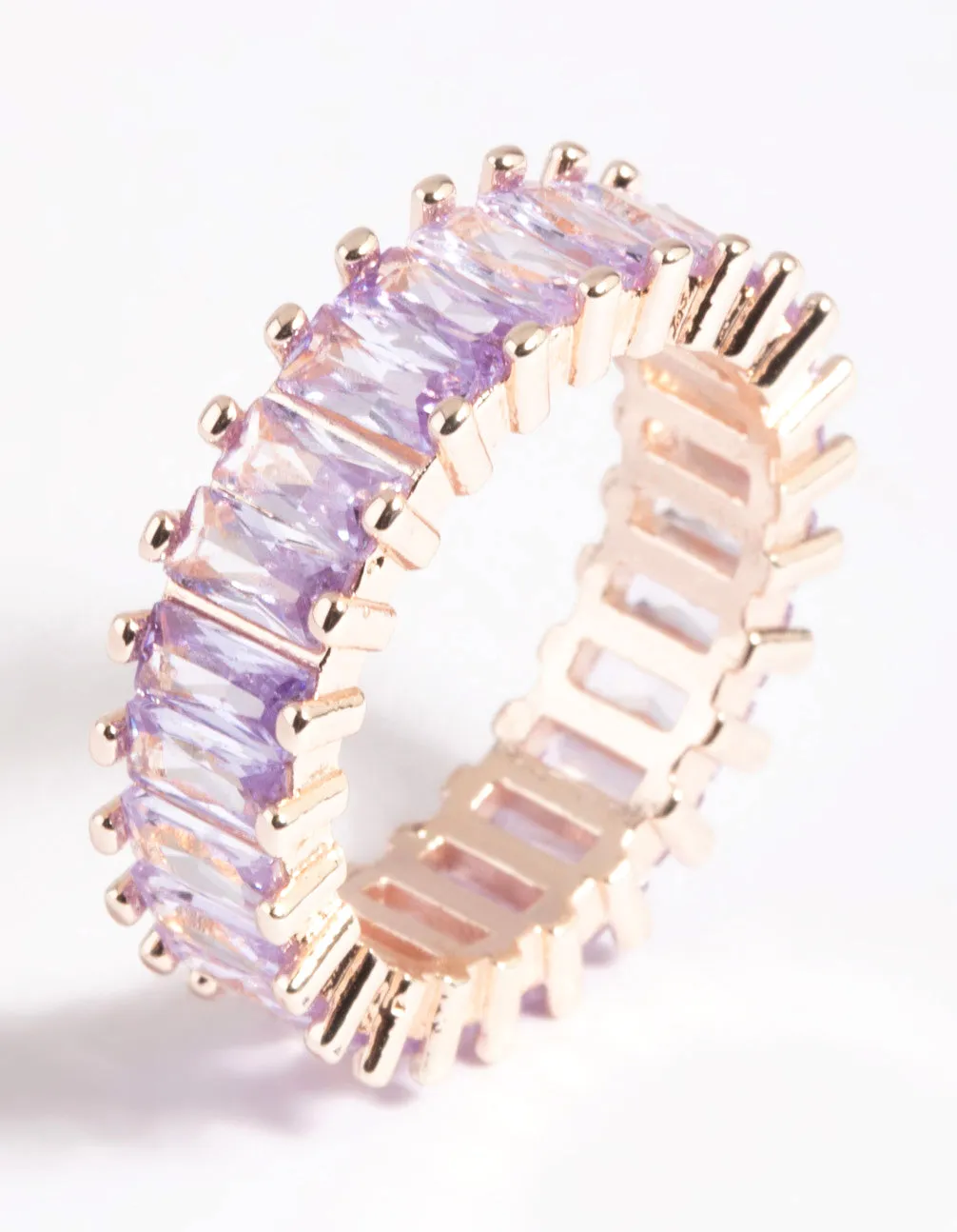 Rose Gold Lilac Cubic Zirconia Ring