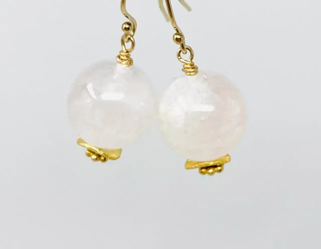 Rose Quartz Ball Earrings