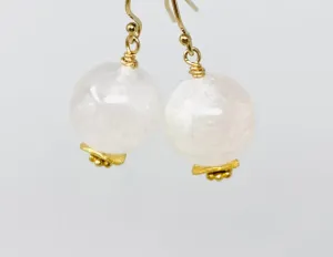 Rose Quartz Ball Earrings