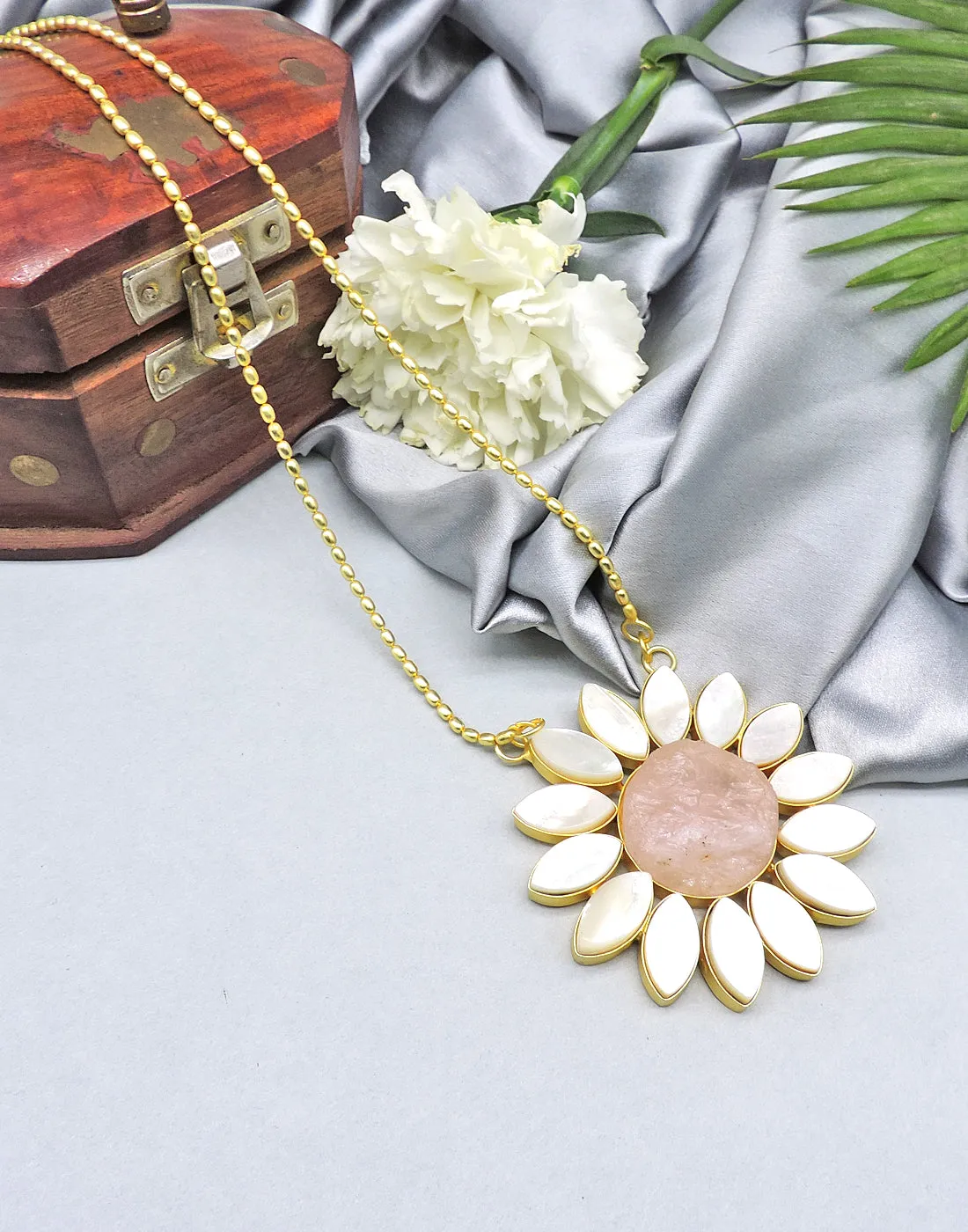 Rose Sunflower Necklace