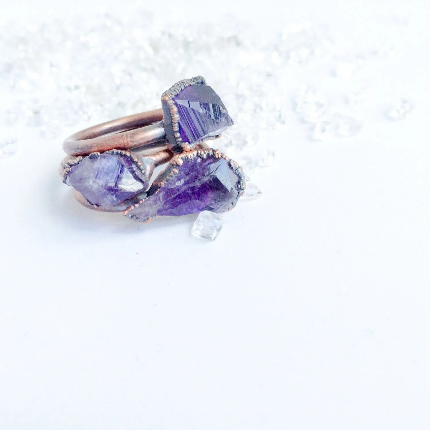 SALE amethyst ring | Amethyst crystal ring