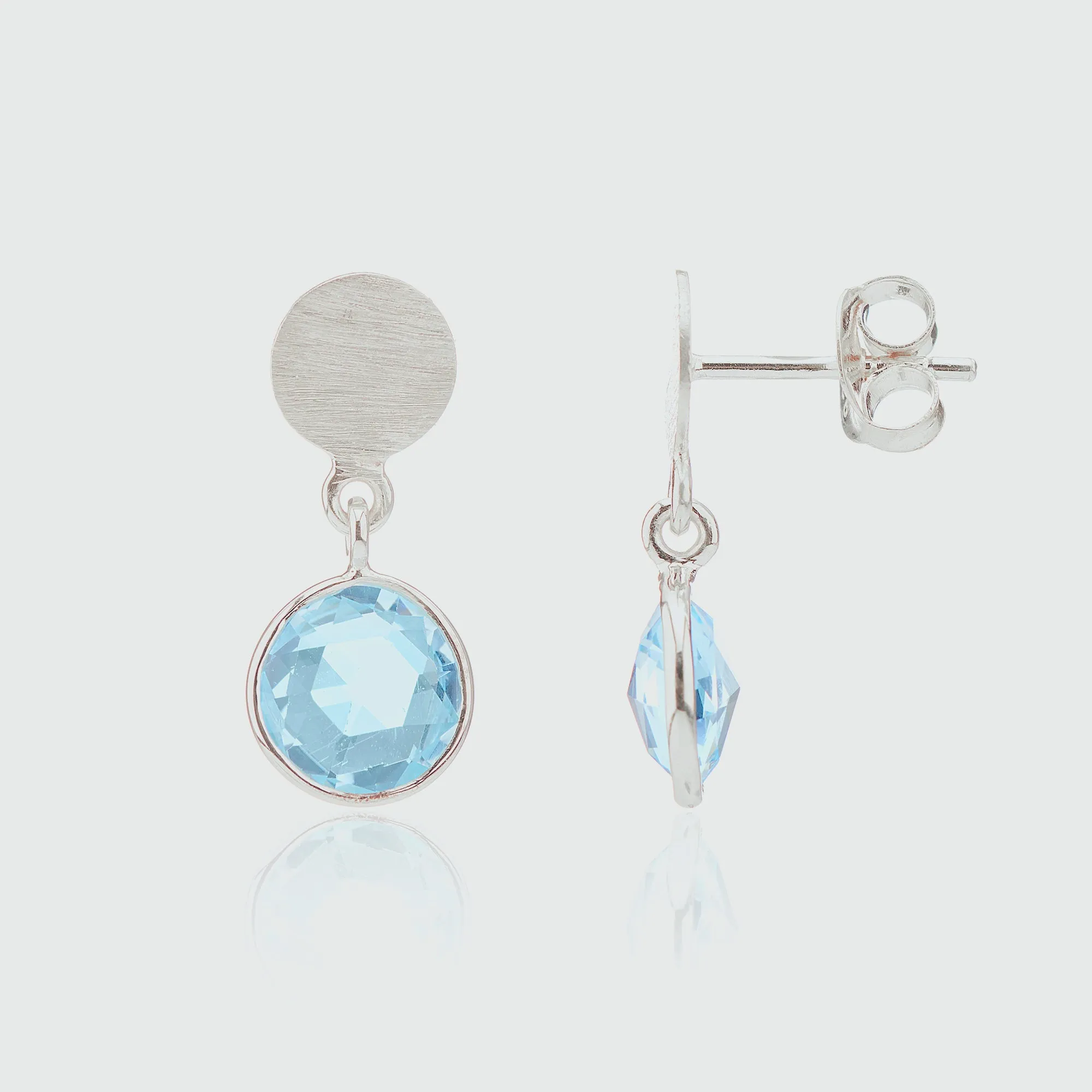 Salina Sterling Silver Disc & Blue Topaz Earrings