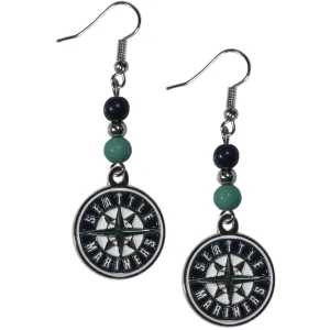 Seattle Mariners Fan Bead Dangle Earrings