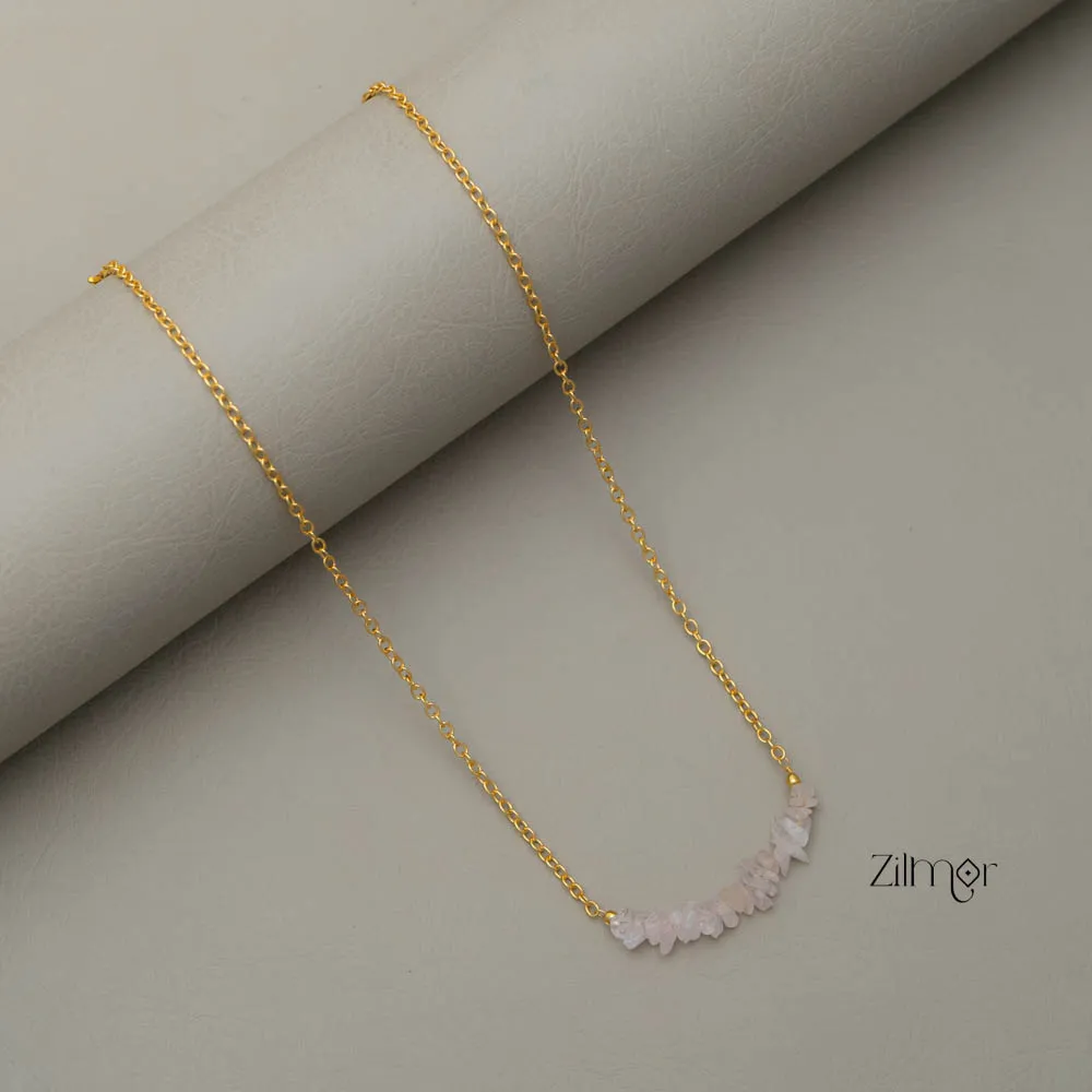 Semiprecious Stone Pendant Necklace (color option) - AS100827