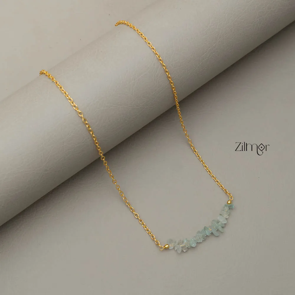 Semiprecious Stone Pendant Necklace (color option) - AS100827