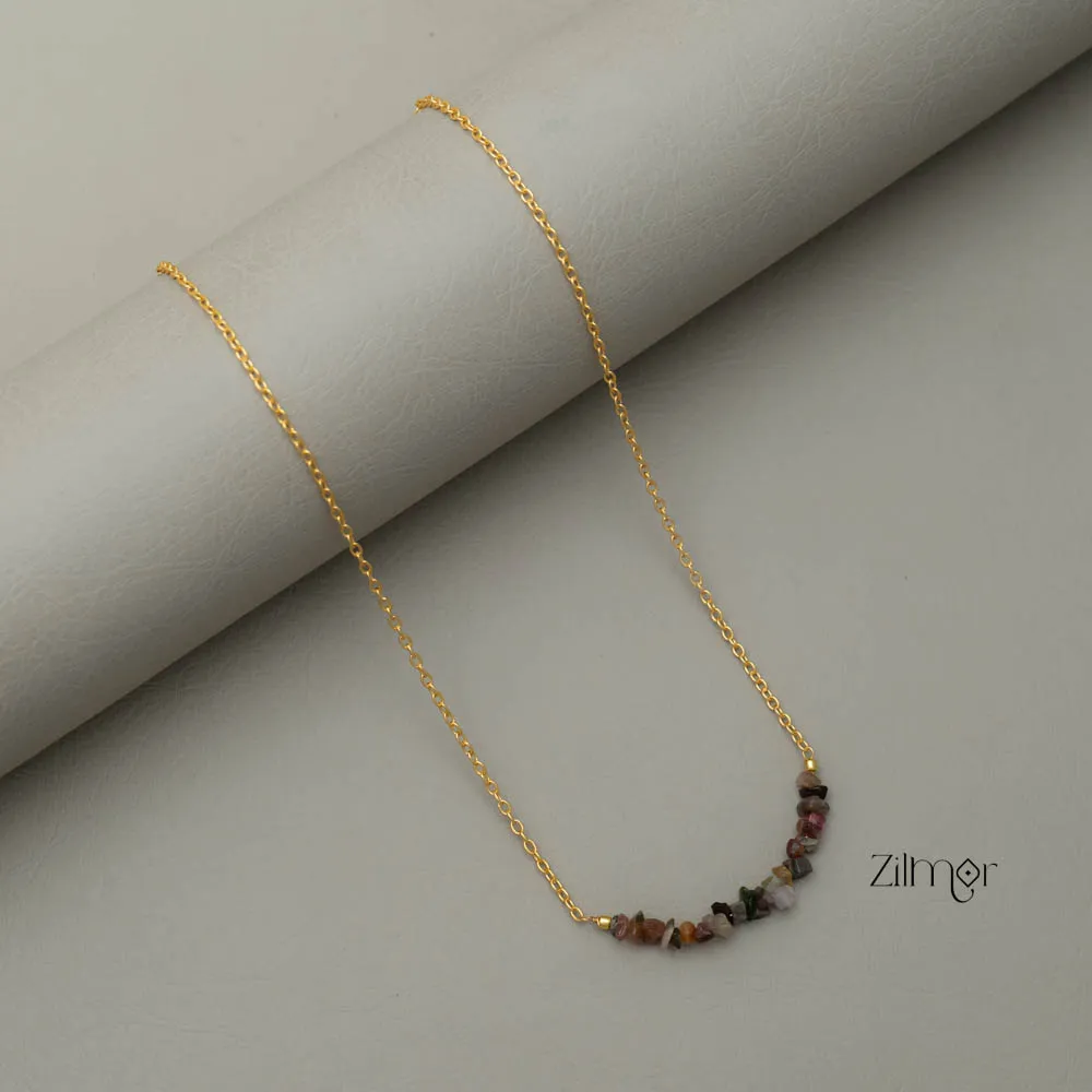 Semiprecious Stone Pendant Necklace (color option) - AS100827