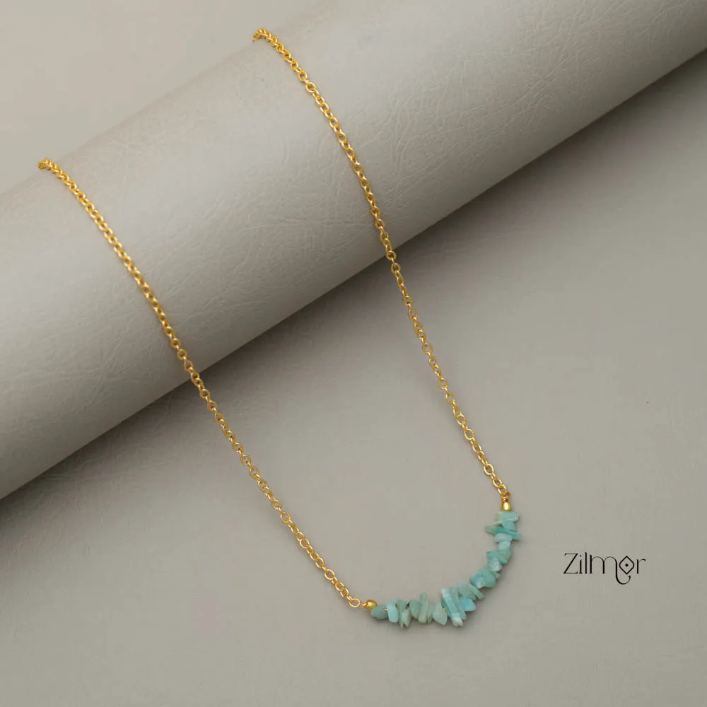 Semiprecious Stone Pendant Necklace (color option) - AS100827