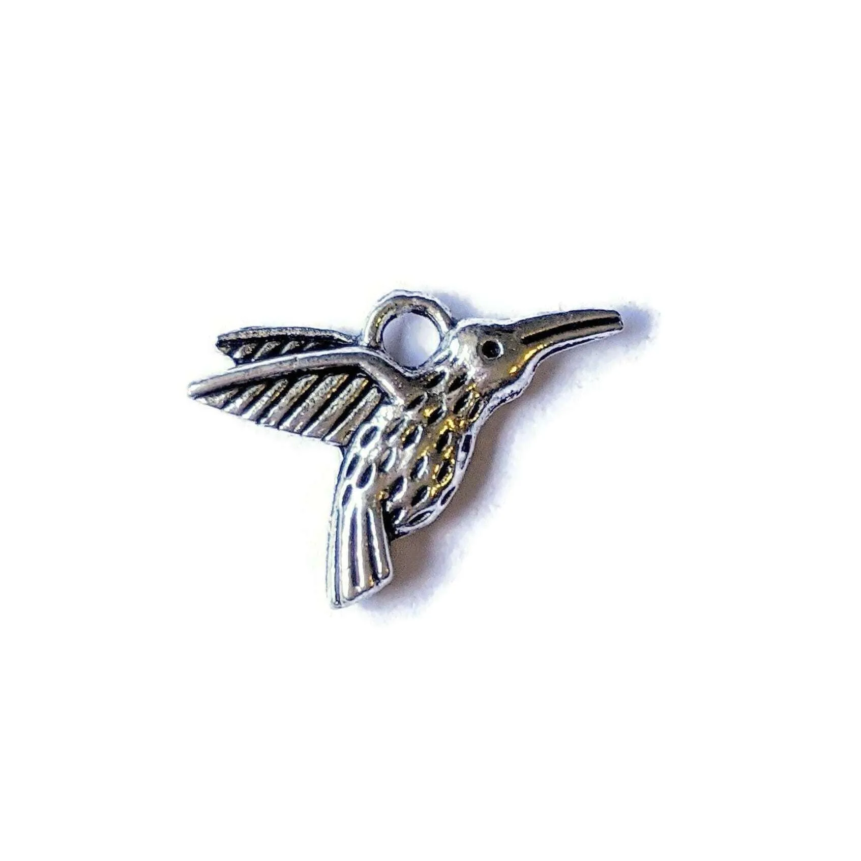 Silver 3D Hummingbird Charm