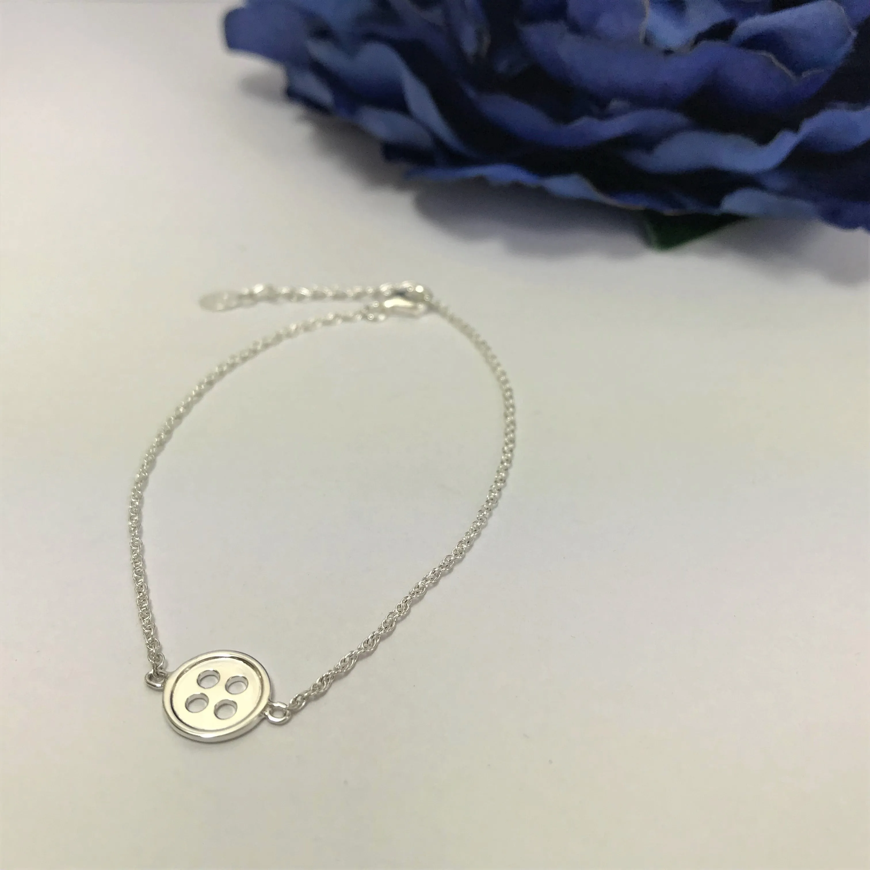 Silver Button Bracelet - VBRC181