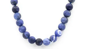 Sodalite Natural Gemstone Necklace Matte Finish