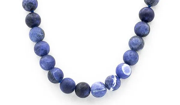 Sodalite Natural Gemstone Necklace Matte Finish