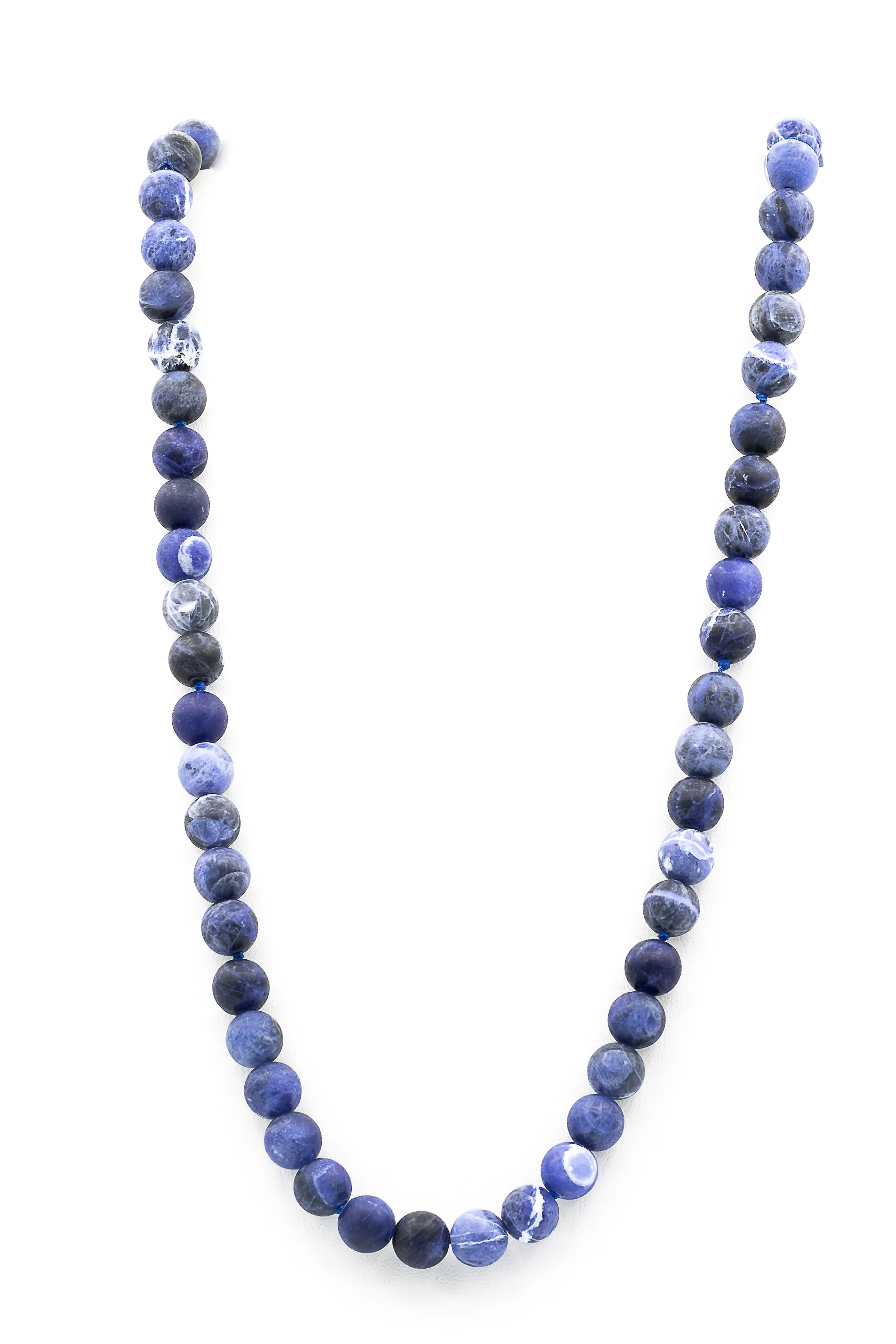 Sodalite Natural Gemstone Necklace Matte Finish