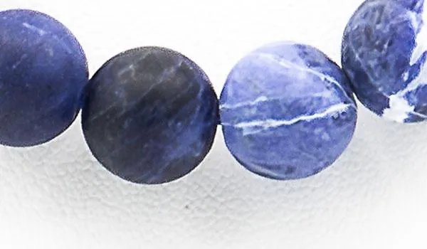 Sodalite Natural Gemstone Necklace Matte Finish