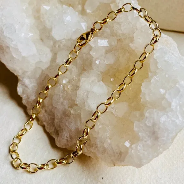 Solid Gold Oval Belcher Bracelet by Joy Everley