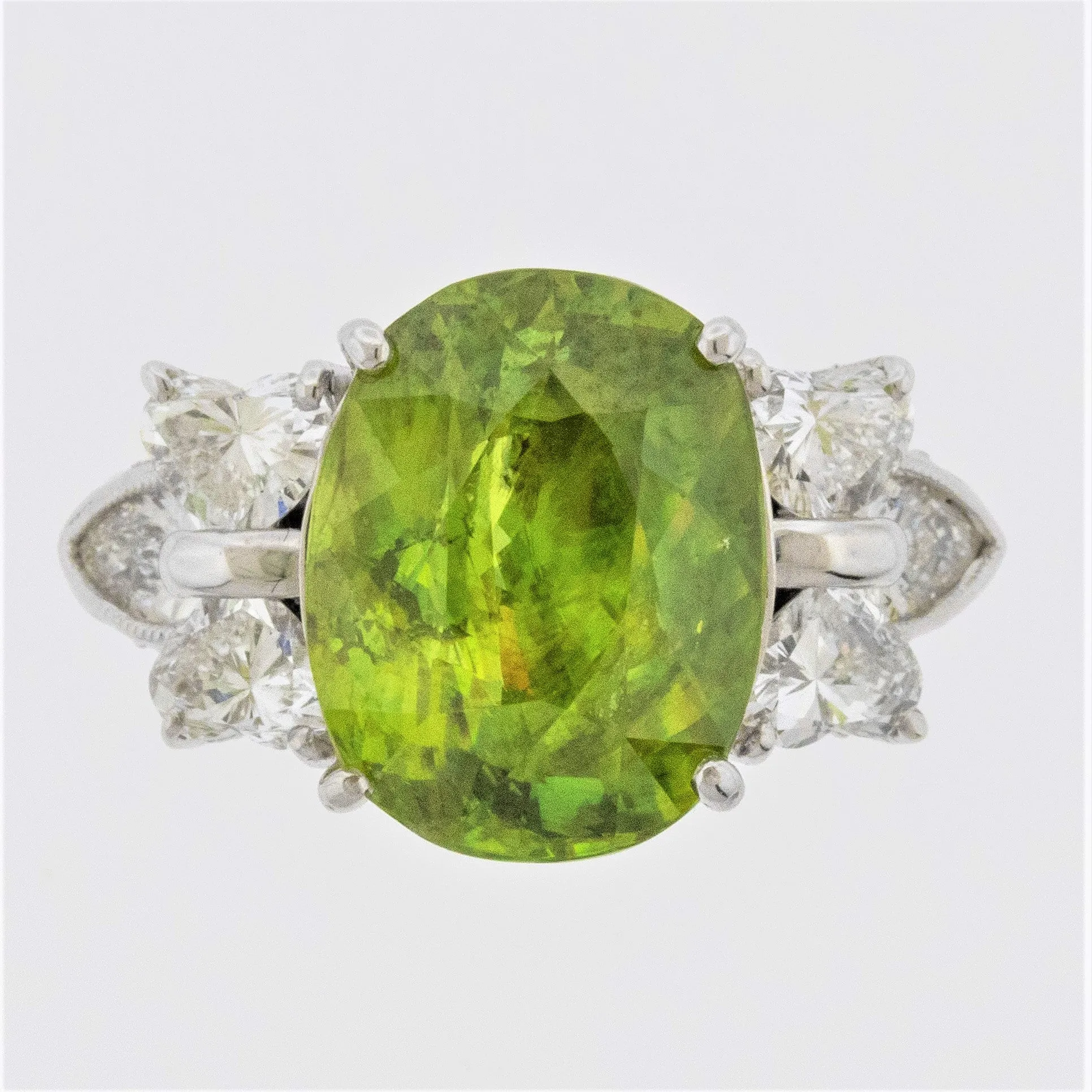 Sphene Diamond Gold Cocktail Ring