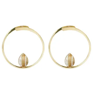 Stay Sexy Earrings - Brass   Golden Rutilated Quartz