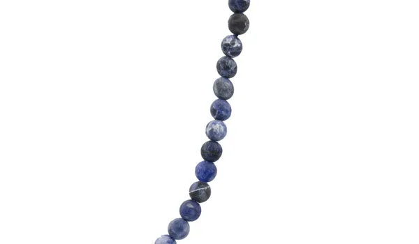 Sterling Silver 90's Style Mini Adjustable Sodalite Matte Necklace