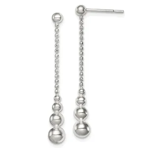 Sterling Silver Beaded Dangle Post Earrings