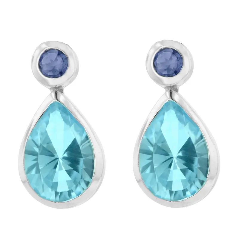 Sterling Silver Blue Topaz Earrings