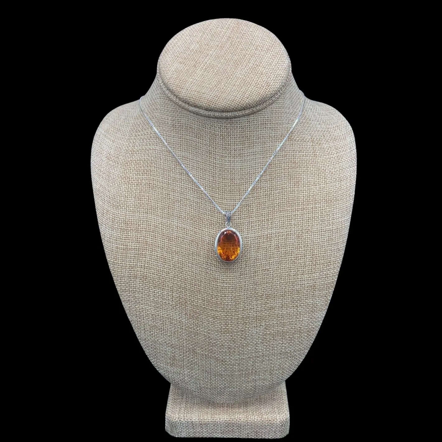 Sterling Silver Citrine Pendant Necklace