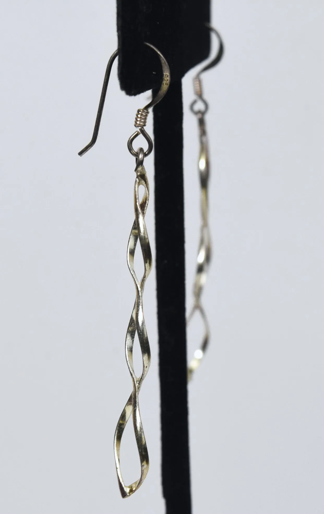 Sterling Silver Double Helix Dangle Earrings