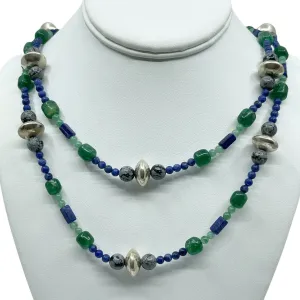 sterling silver gemstone bead necklace