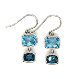 Sterling Silver London Blue Topaz Dangle Earrings