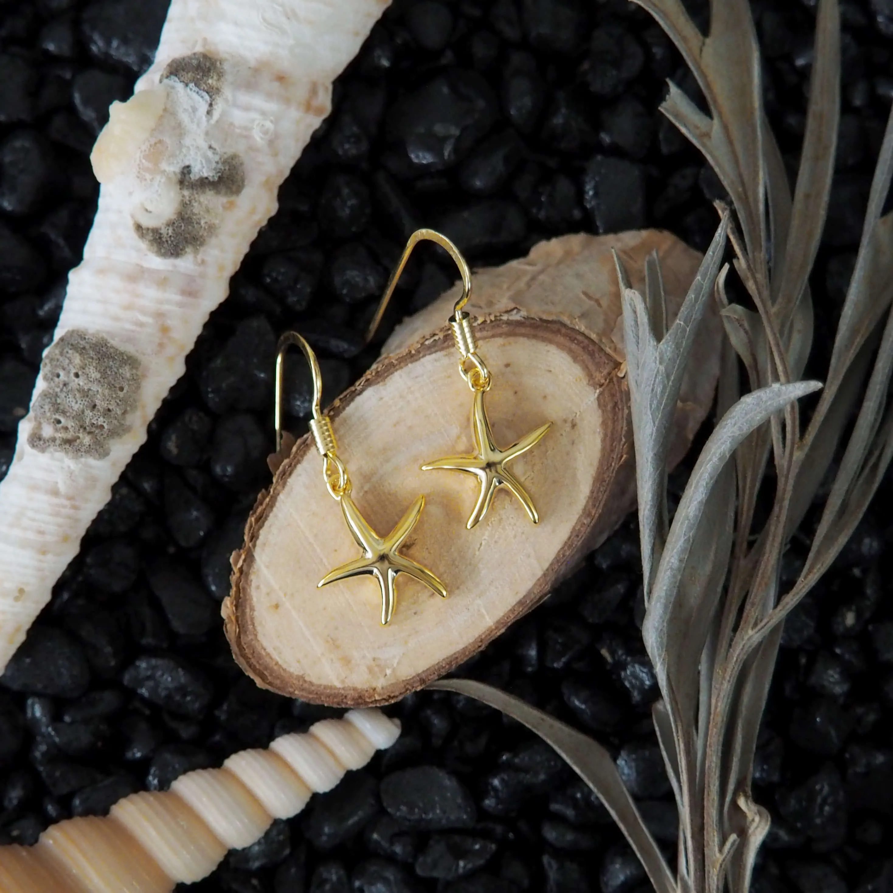 Sterling Silver Starfish Dangle Earrings