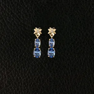 Tanzanite & Diamond Dangle Earrings