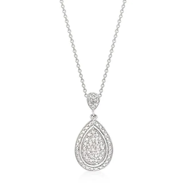 Tatsu Teardrop Crest CZ Pendant