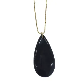 Teardrop Stone Charm Necklace