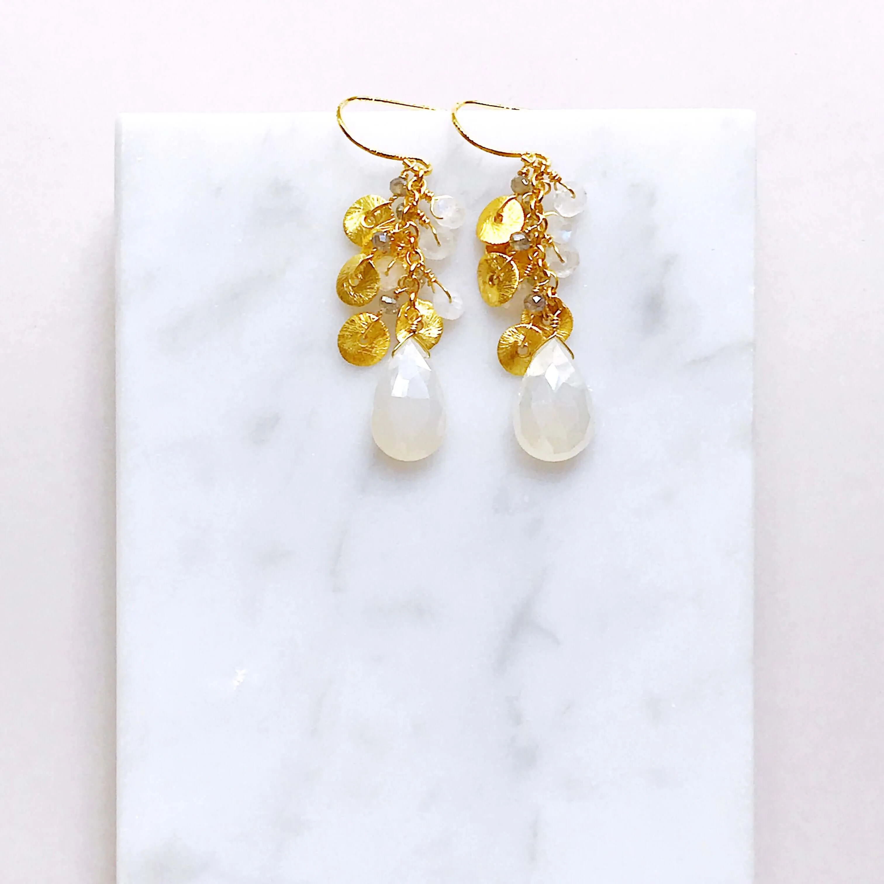 The Aurora Earring - White Chalcedony