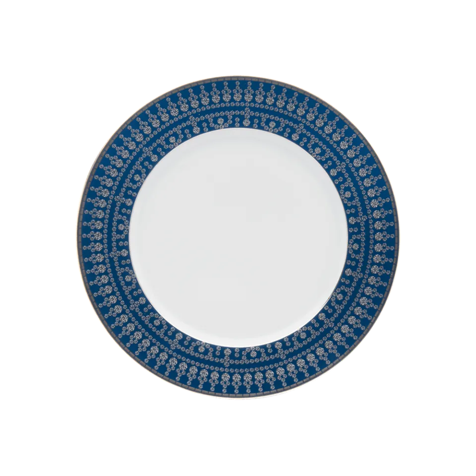 Tiara Prussian Blue & Platinum Dessert Plate