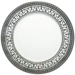 Tiara White & Platinum Large Dinner Plate