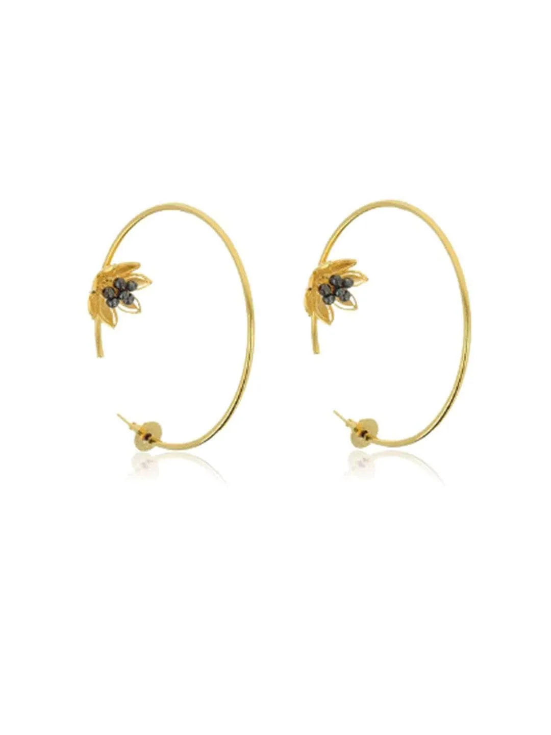 Tumbling Flower Hoop Earring