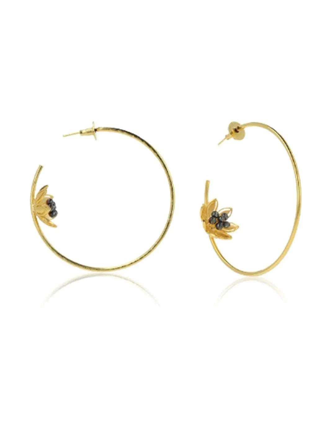 Tumbling Flower Hoop Earring